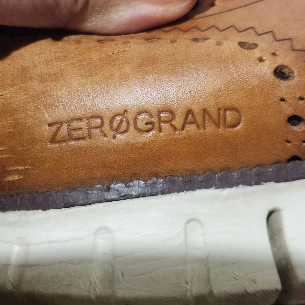 Cole Haan Zerogrand Wingtip Oxford Mens British Tan Leather Brogue Shoes Size 11